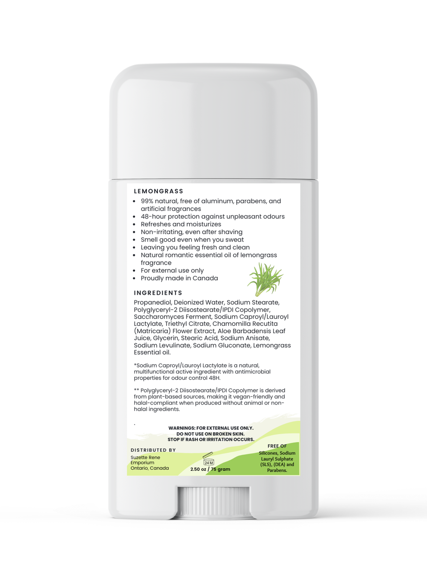 Lemongrass Protein Stick Deodorant